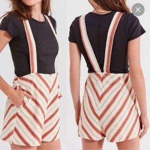 Urban Outfitters striped overall shorts
